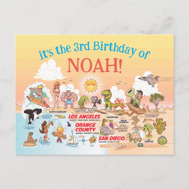 Postal De Invitación 3.ᵉʳ cumpleaños de SoCal (Anverso)