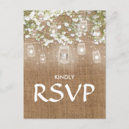 Postal De Invitación 3 opciones de entrada RSVP Baby's Breath Rustic Bu
