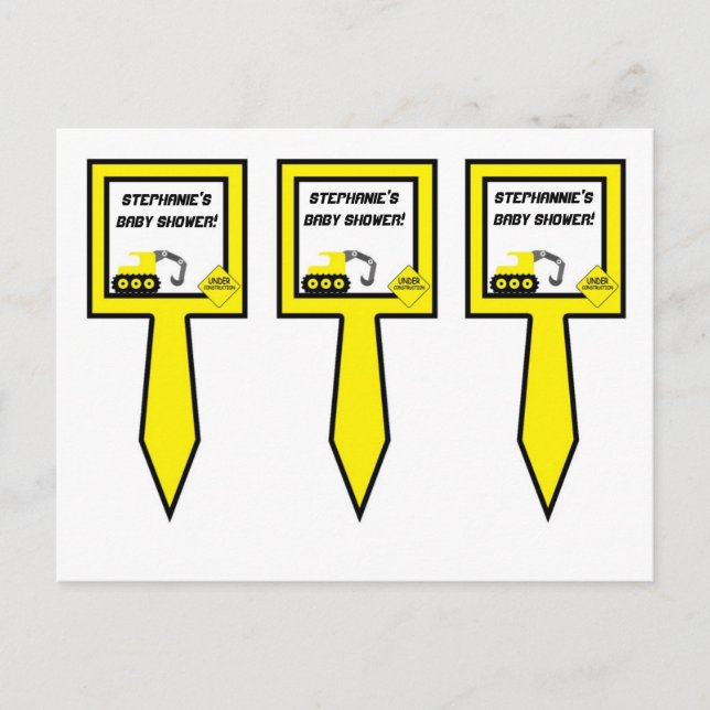 Postal De Invitación 3 Torta de Copa recoge construcción (Anverso)