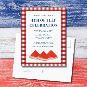 Postal De Invitación 4 De Julio