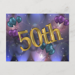 Postal De Invitación 50.ª celebración de la fiesta de cumpleaños
