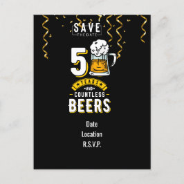 Postal De Invitación 50.º cumpleaños 50 años e innumerables cervezas
