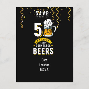 Postal De Invitación 50.º cumpleaños 50 años e innumerables cervezas