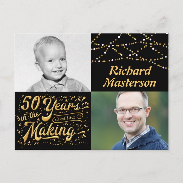 Postal De Invitación 50 años en preparación (antes y ahora) (Anverso)