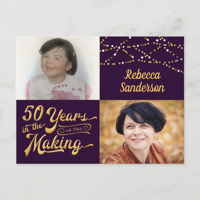 Postal De Invitación 50 años en preparación (antes y ahora) (Anverso)