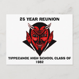 POSTAL DE INVITACIÓN 555, TIPPECANOE HIGH SCHOOL CLASS DE 1982, 25 Y...