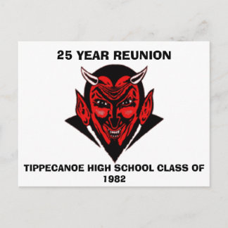 POSTAL DE INVITACIÓN 555, TIPPECANOE HIGH SCHOOL CLASS DE 1982, 25 Y...