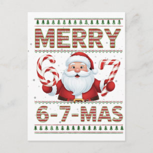 Postal De Invitación 67 Navidad Alegre 6 7 Más Feo Xmas Seis Siete