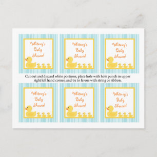 Postal De Invitación 6 Bolsas Favoritas Rubber Ducky Bubbles