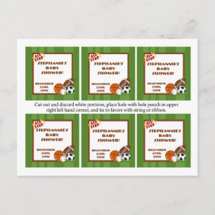 Postal De Invitación 6 Etiquetas Favor Verde Estelar