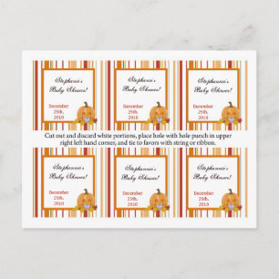 Postal De Invitación 6 Etiquetas Favoritas Bebé Calabaza otoño