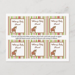 Postal De Invitación 6 Etiquetas Favoritas Red Barn Farm Cow