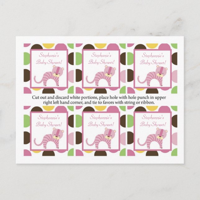 Postal De Invitación 6 Marcas favoritas jungla reina zoológico Safari z (Anverso)