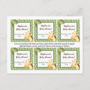 Postal De Invitación 6 Marcas Favoritas Selva Safari Giraffe Verde