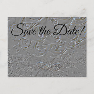 Postal De Invitación 7060-E-Grabado en relieve Bouquet & Rings