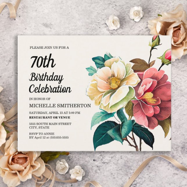 Postal De Invitación 70 Aniversario de las Rosas Blancas Rojas (Subido por el creador)
