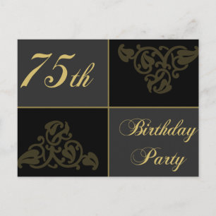 Postal De Invitación 75.º suministro de la fiesta de cumpleaños