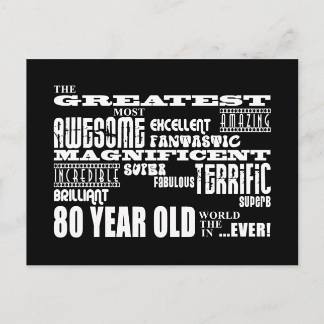Postal De Invitación 80.ª Fiesta de Cumpleaños Mayor De Ochenta Años (Anverso)