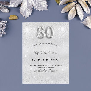Postal De Invitación 80.º gorjeo de plata