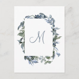 Postal de invitación a bodas de monograma botánico