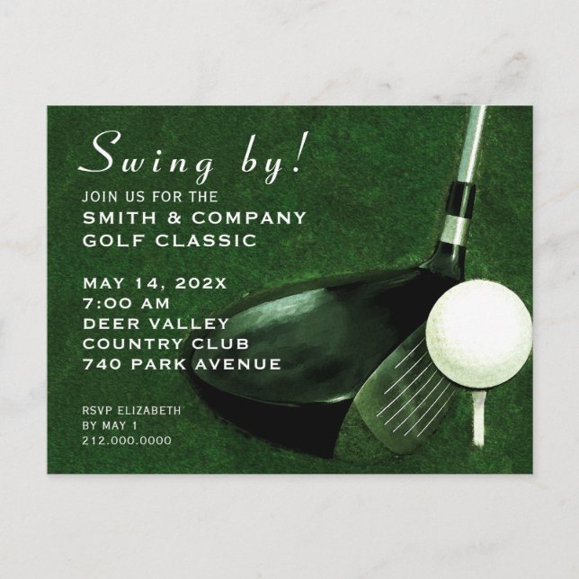 Postal de invitación a evento de golf (Anverso)