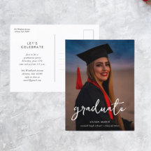 Postal de invitación a foto de graduación