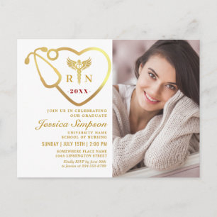 Postal de invitación a graduación de Enfermería de