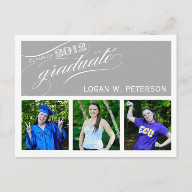 Postal de invitación a graduación de personalizado (Anverso)