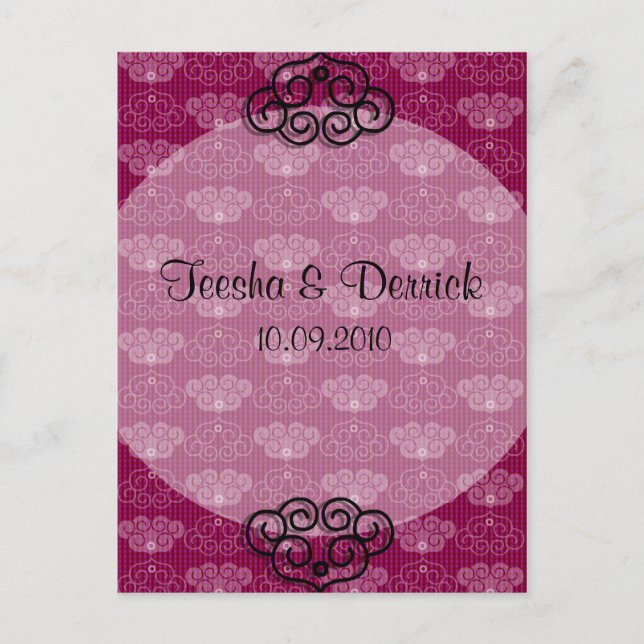 Postal de invitación a la boda china de estilo ori (Anverso)