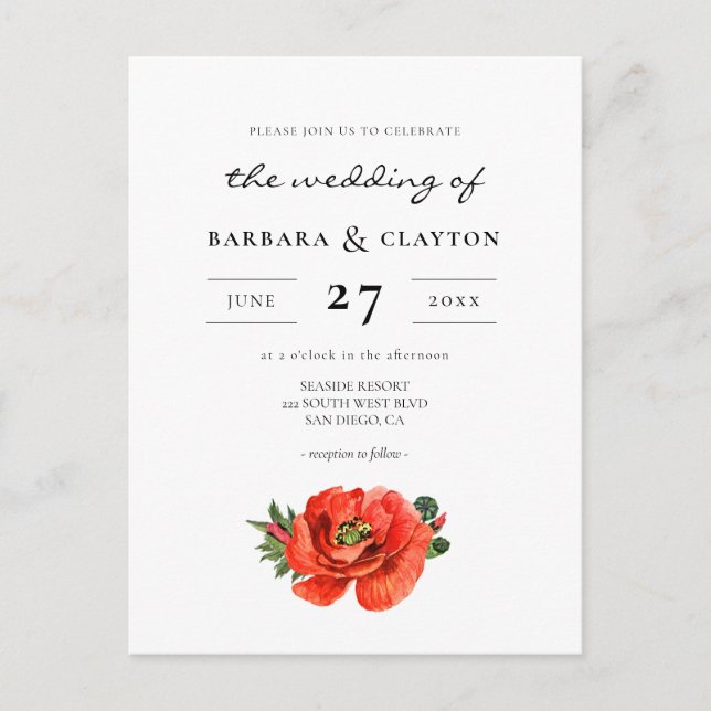 Postal de invitación a la boda de la cuenca de ado (Anverso)