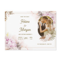 postal de invitación a la boda en Crema Beige