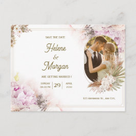 postal de invitación a la boda en Crema Beige