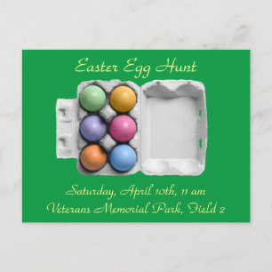 Postal de invitación a la caza de huevos de Pascua