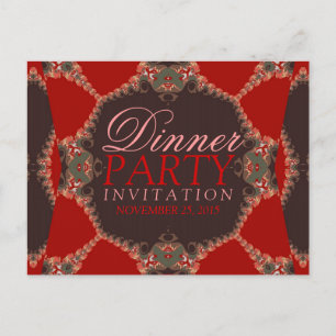 Postal de Invitación a la Cena Lacy Red Batik