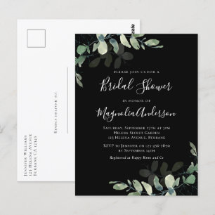 Postal de invitación a la ducha de novia Eucalyptu