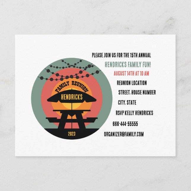 Postal de invitación a la Reunión Familiar (Anverso)