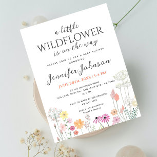 Postal de invitación a Little Wildflower Baby Show