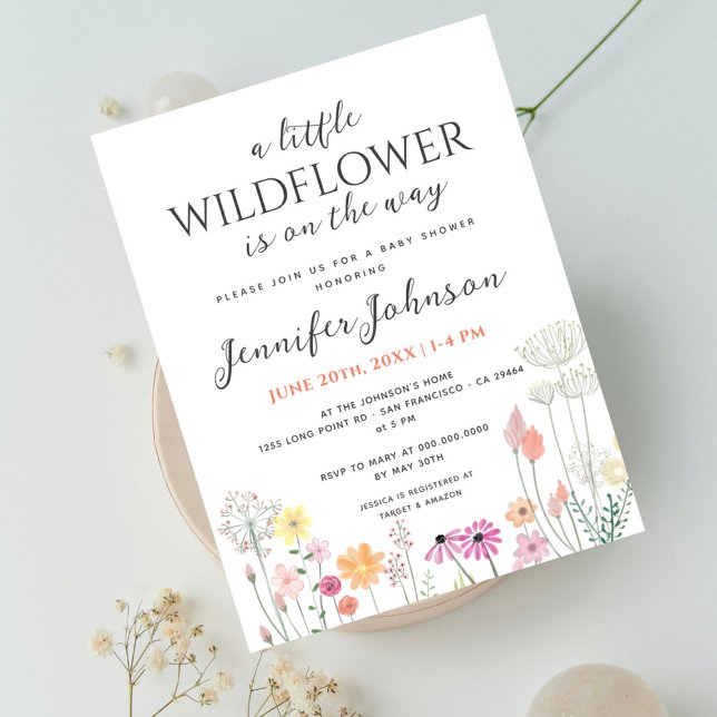 Postal de invitación a Little Wildflower Baby Show (Subido por el creador)