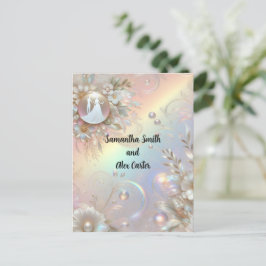 Postal de invitación a matrimonio romántico