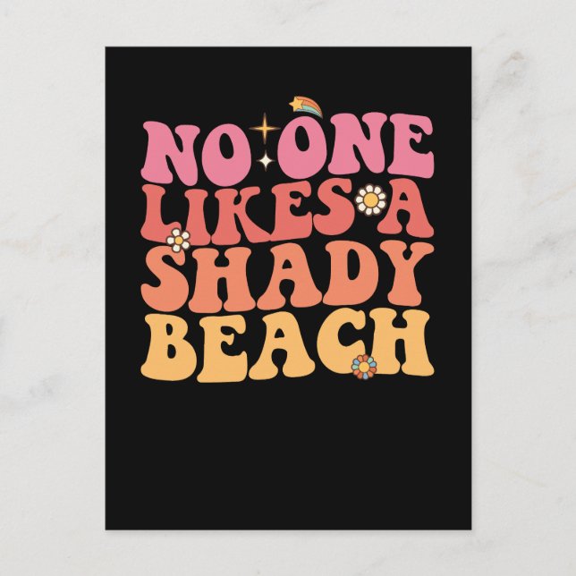 Postal De Invitación A Nadie Le Gusta Un Groovy De Playa Oscuro (Anverso)