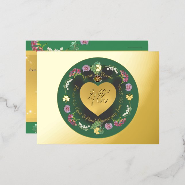 Postal de invitación a Relieve metalizado (Anverso/Reverso)