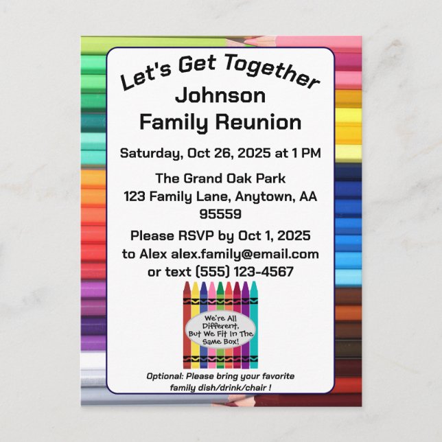 Postal de invitación a reunión familiar (Anverso)