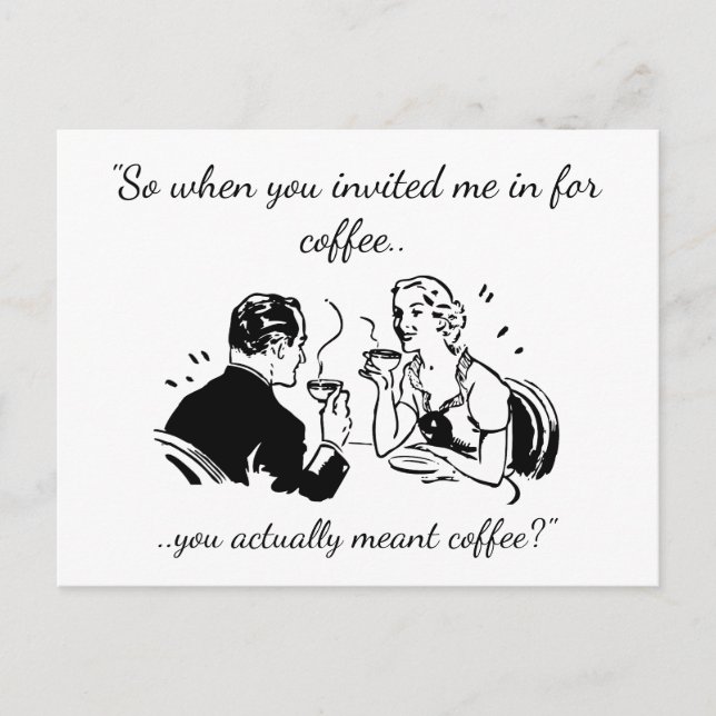 Postal De Invitación A Veces Café Significa Café (Anverso)
