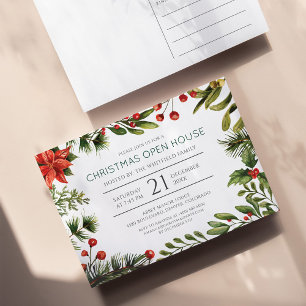 Postal De Invitación Abierto de temporada de navidades