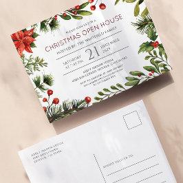 Postal De Invitación Abierto de Vacaciones Berries y la vegetación acuá