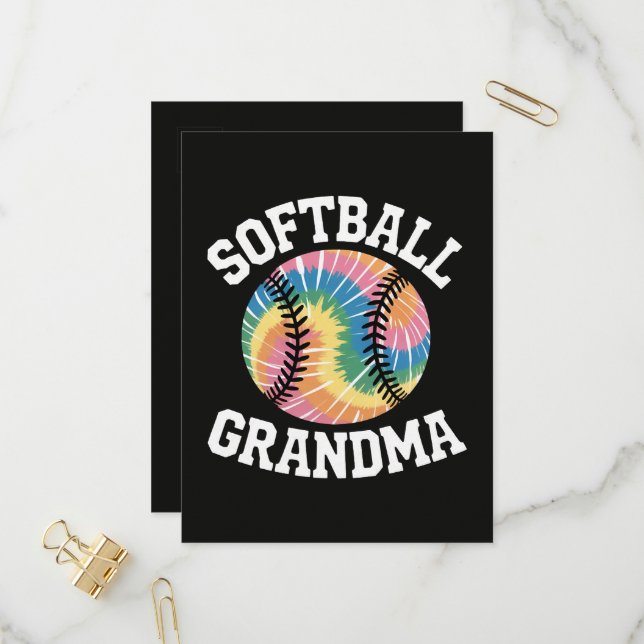 Postal De Invitación Abuela de sóftbol (Anverso/Reverso In Situ)