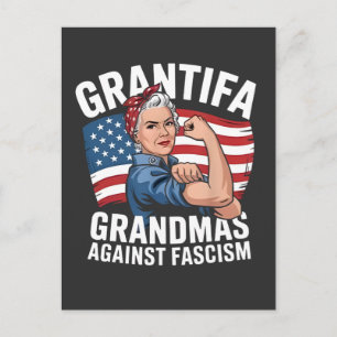 Postal De Invitación Abuela Grantifa Contra el Fascismo No Rey EE. UU.
