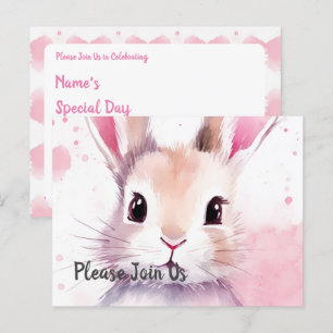 Postal De Invitación Abundancia rosa fluffy Día especial