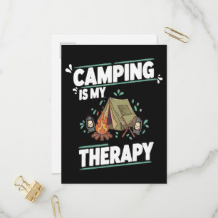 Postal De Invitación Acampar es mi terapia al aire libre