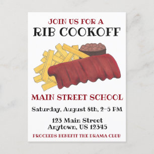 Postal De Invitación Acto anual de Cookoff Cook Off Charity